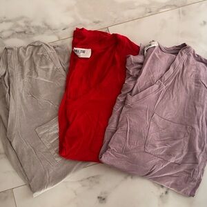 Double Zero Short Sleeve Tees - Red, Gray, Purple